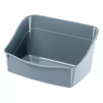 Otvorená rohová toaleta pre mačky FERPLAST toaleta pre králiky plastová sivá 370×270×185 mm pre králiky