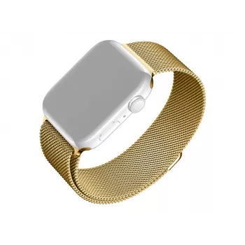 Náhradný kovový mesh remienok FIXED FIXMEST-434-GD pre Apple Watch 42/44/45/46/49 mm, zlatá povrchová úprava