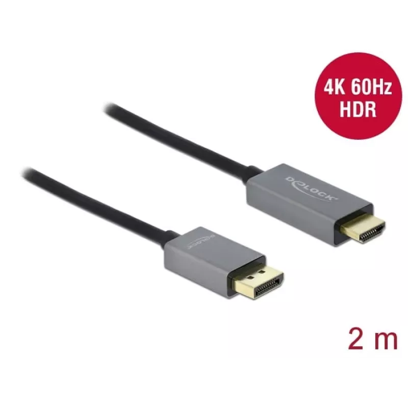 Kábel DisplayPort na HDMI DeLOCK aktívny 1.4 4K 60Hz 2m