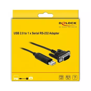 Sériový kábel DeLOCK 66282 čierny 1,8 m RS-232 USB Type-A