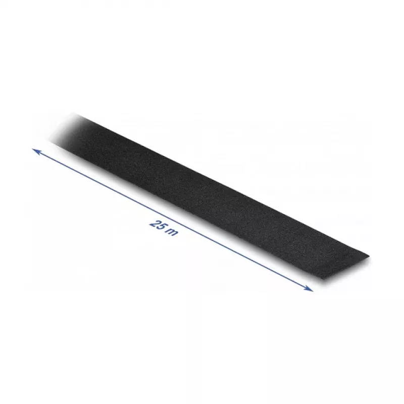 DeLOCK tkaná páska 25 m x 25 mm neroztrhnuteľná samolepiaca čierna