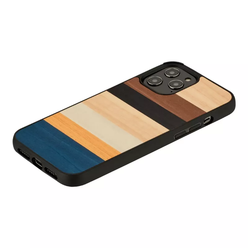 Ochranné puzdro Man and Wood pre iPhone 12 / 12 Pro, čierna