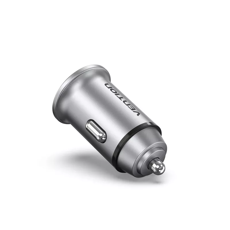 Vention dvojportová USB A+A (30+30) auto nabíjačka sivá mini štýl hliníková zliatina typ