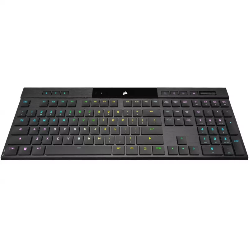 Corsair K100 RGB AIR Wireless Ultra-Thin mechanická herná klávesnica, Cherry ULP Tactile – čierna, DE