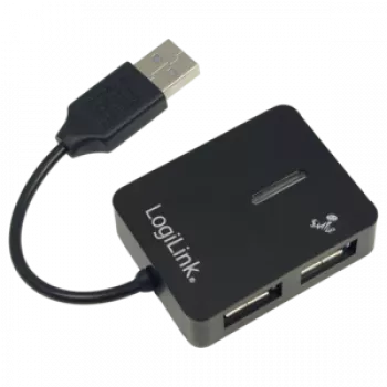 USB hub LOGILINK UA0139 – 4‑port USB 2.0, 480 Mbit/s, čierny