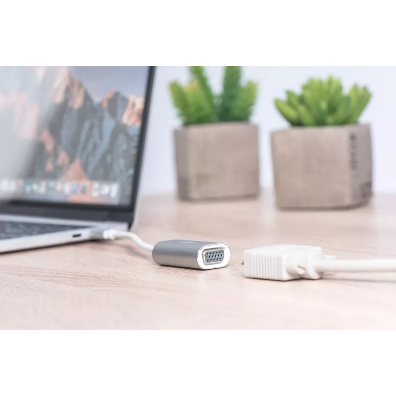 DIGITUS DA-70837 VGA adaptér 1080p FHD na USB 3.0 Type-C, hliník