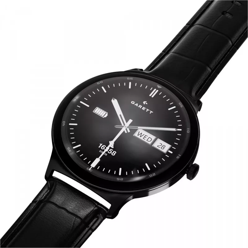 Smartwatch Garett Quantum – čierna nerezová oceľ