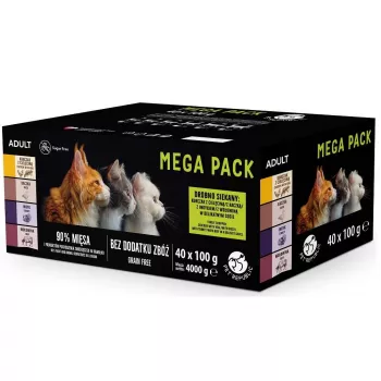 Mokré krmivo vo vrecúškach pre mačky PetRepublic 100 g — kačacie, morčacie, hovädzie, kuracie s teľacím