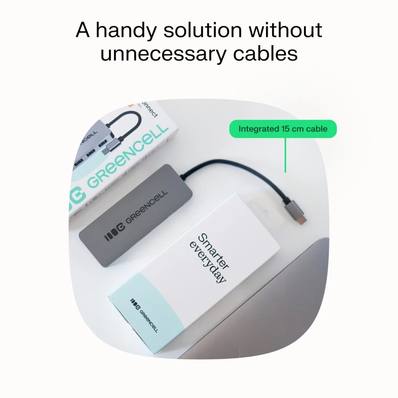 USB hub Green Cell HUB-GC-C4A — 4-portový USB-C 3.0 hub