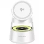 Bezdrôtová nabíjačka 4smarts Qi2 Aura Sound biela – Qi2 rýchle bezdrôtové nabíjanie, integrovaný reproduktor