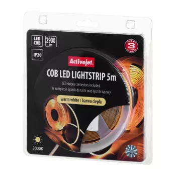 Activejet AJE-COB 5m teplý Strip-Light univerzálne páskové svietidlo interiérové