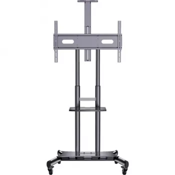HAGOR HP Twin Stand HD - Pojazdný stojan - pre plochý displej / AV zariadenie - čierna - veľkosť obrazovky: 140-213 cm (55-84) - montážne rozhranie: do 800 x 500 mm (8210)