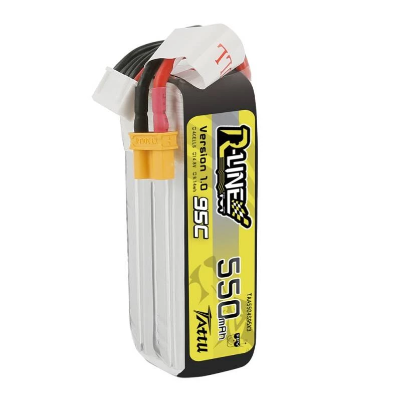 Batéria Tattu R-Line 550mAh 14,8V 95C 4S1P — LiPo pack pre RC modely