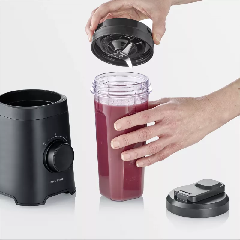 Stolový mixér SEVERIN SM 3743 — 0,6 l nádoba, 320 W, čierny, nehrdzavejúce nože