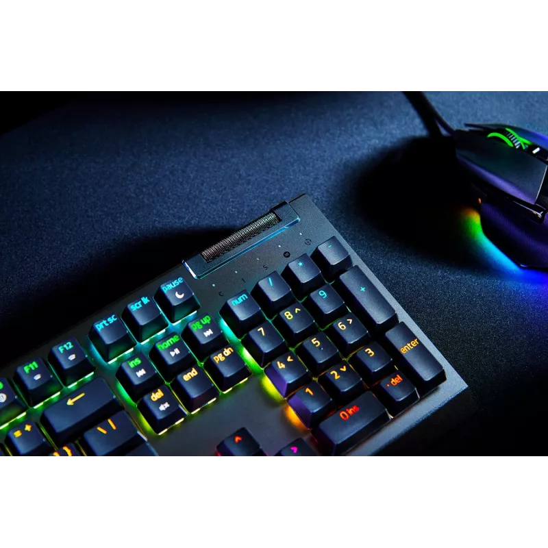 Razer BlackWidow V4 X drôtová herná klávesnica, azbuka, žlté spínače, čierna