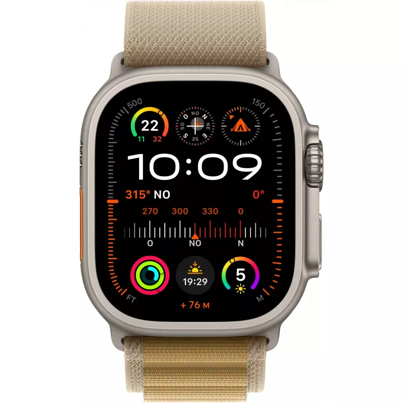 APPLE Watch Ultra 2 GPS + Cellular 49mm puzdro Natural Titanium s Tan Alpine Loop - Large
