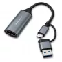 USB-C na USB-A a HDMI 4K 30Hz adaptér QOLTEC z hliníka