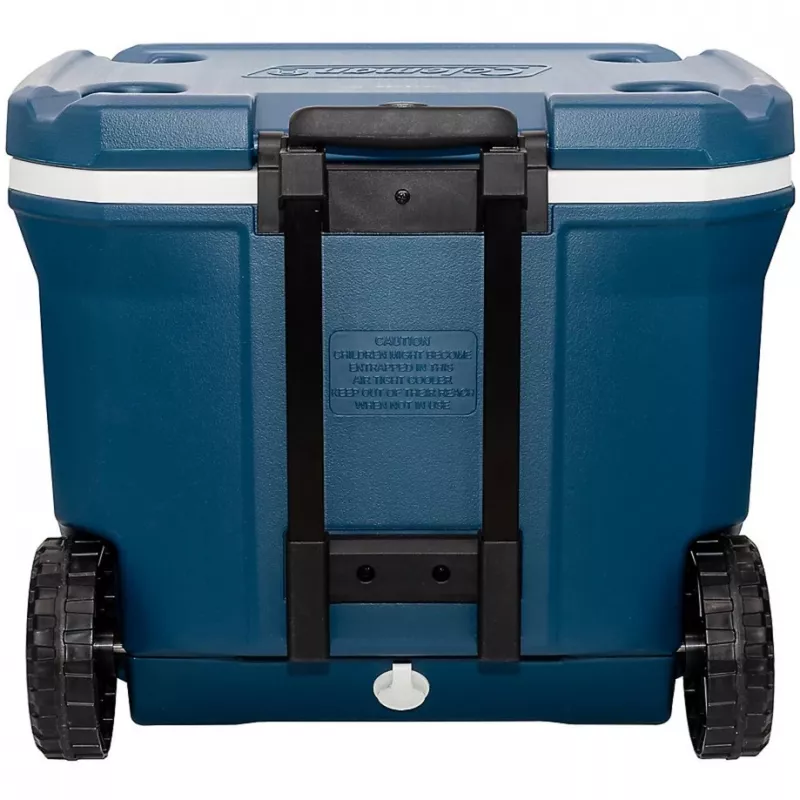 Coleman 50QT Xtreme kolieskový chladič, modrý, plast, polyuretán (PU), čierny, 47 l, 113 kg