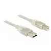 USB kábel DeLOCK 83896 USB 2.0 5 m USB A USB B transparentná