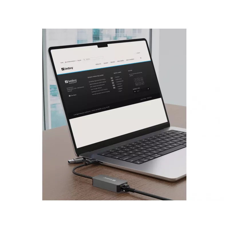 USB-C/A adaptér SANDBERG 136-68 s 2,5-GbE-RJ45 ethernetovým portom