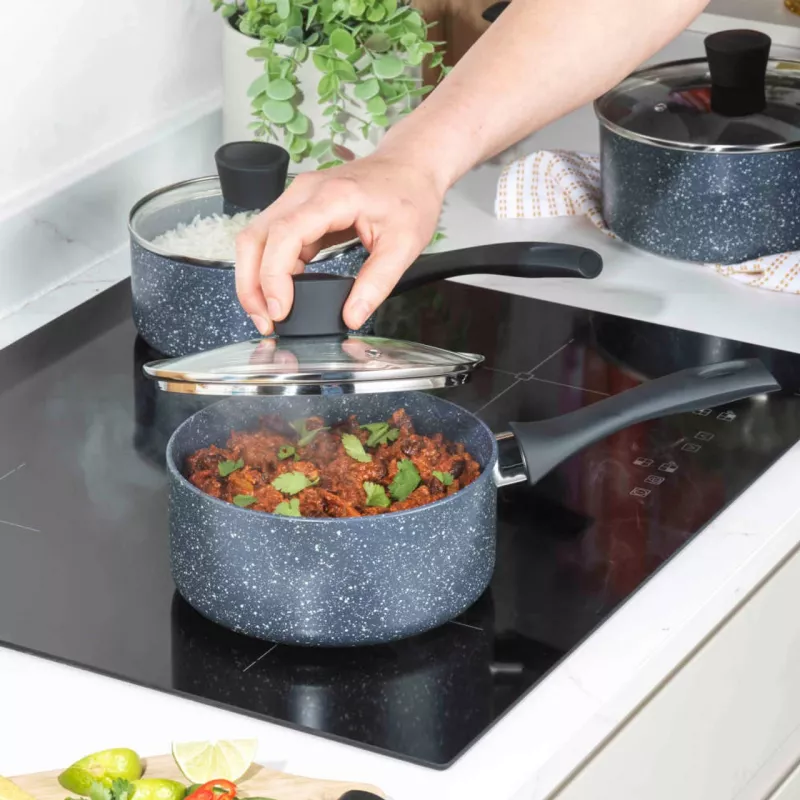 Sada hrncov Russell Hobbs Nightfall Stone 3-dielna 16/18/20 cm nepriľnavá