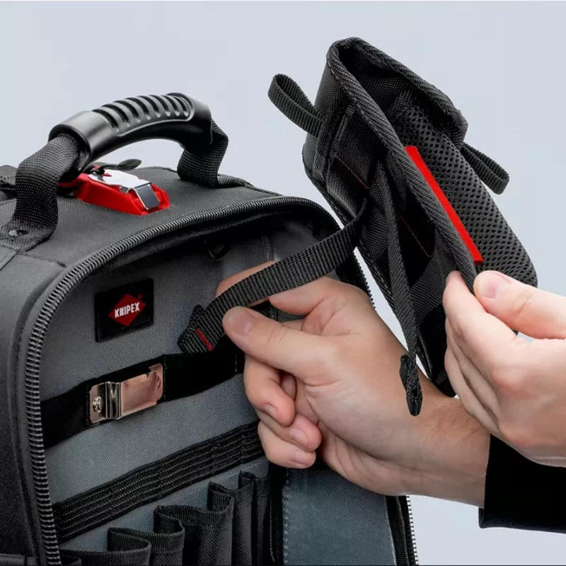 Taška na náradie Knipex Modular Bag 00 19 50 LE čierna/červená, prázdna, modulárne uloženie náradia