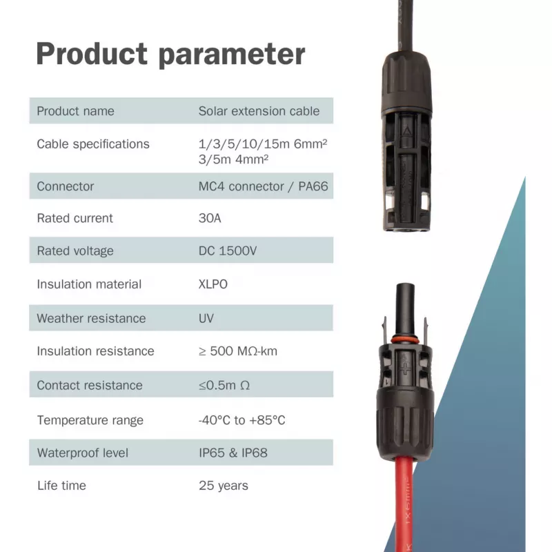 Kábel Digitus DK-SCEC66-0030 6 mm² 3 m MC4 čierny červený