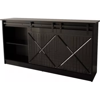 Komoda 160x80x35 GRANERO čierna/čierna lesklá