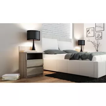 Nočný stolík top e shop M1 SONOMA MAT, dubový finiš, 2 zásuvky, 400×320×590 mm