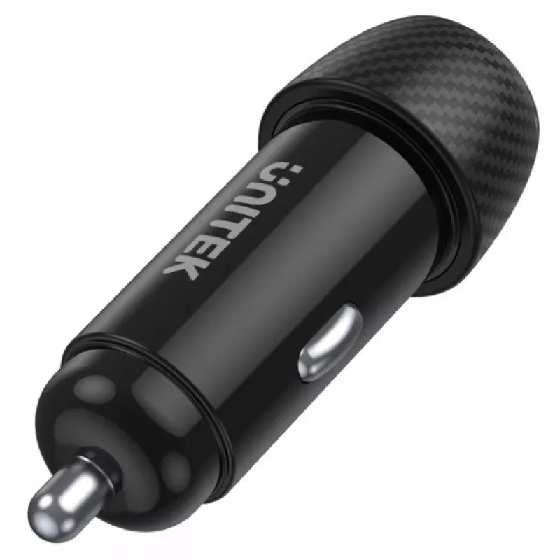 Auto nabíjačka Unitek P1400A s USB-C a USB-A, 38W, Quick Charge 3.0, vstup 12–24V, čierna