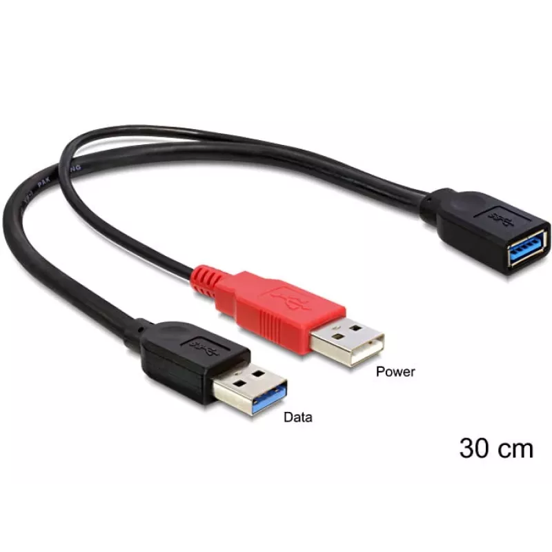 DeLOCK 83176 USB kábel USB 3.2 Gen 1 0,3 m USB A na 2 x USB A