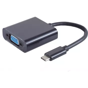 Video kábel adaptér USB Type-C VGA D-Sub čierny S/CONN 14-05006