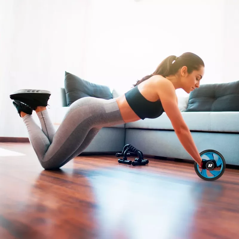 REBEL ACTIVE dvojkoleso, koliesko na brušné svaly AB Wheel