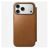 Mobilné folio puzdro Nomad Modern Leather Folio pre iPhone 17 Pro Max – Tan, vhodné pre obrazovku do 17,5 cm (6,9 palcov), 4 priehradky na karty