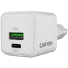 Canyon nabíjačka CU20AC GaN 20W PD, 2-port (USB-A/USB-C) WH retail (CNS-CUW20AC)