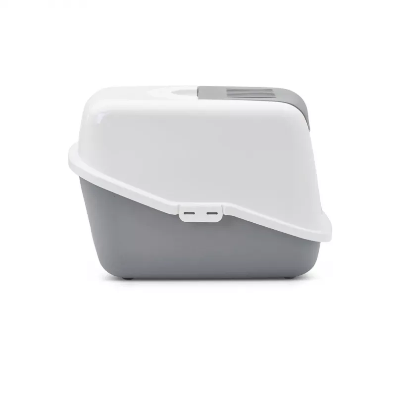 SAVIC Nestor bielo-sivá - WC pre mačky s krytom - 56x39x38,5 cm - 1 kus