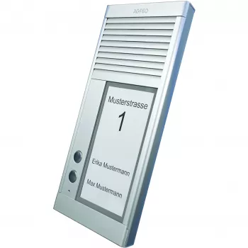 AGFEO DoorSpeak 2, káblový, IP33, hliník, hliník, stena, 115 mm