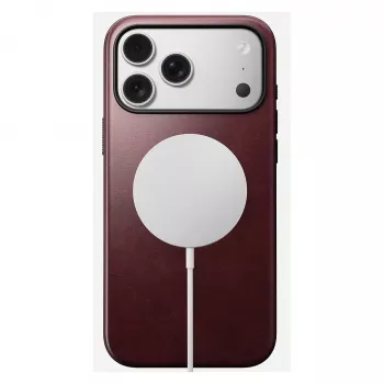 Kožené puzdro Nomad Modern pre iPhone 17 Pro Max (6,9 palcov) – bordová, koža+TPU+PC