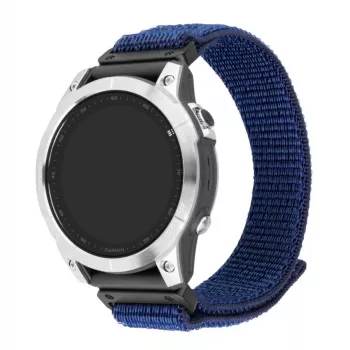 Náhradný športový remienok FIXED pre Garmin QuickFit 22 mm — tmavomodrý nylon, 160–210 mm