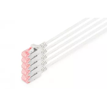 Digitus DK-1624-100S-5 Slim patch kábel CAT 6 U/FTP, 10 m, sivý, balenie 5 ks