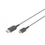 DIGITUS HDMI High Speed Connection Cable – HDMI kábel – HDMI samec na 19 pin mini HDMI Type C samec – 2,0m – dvojitá izolácia – čierna – geform