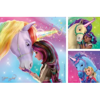Puzzle Ravensburger Unicorn Academy – 3 x 49 dielov, sada pre deti