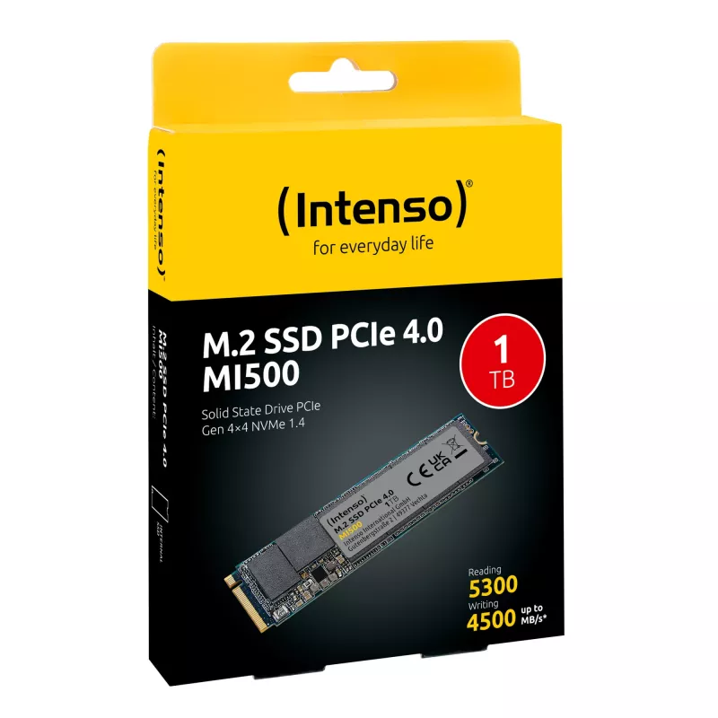 SSD|INTENSO|MI500|1TB|M.2|NVMe|3D NAND|rýchlosť zápisu 4500 MBytes/sec|rýchlosť čítania 5300 MBytes/sec|4mm|TBW 600 TB|MTBF 1500000 hours|3836460