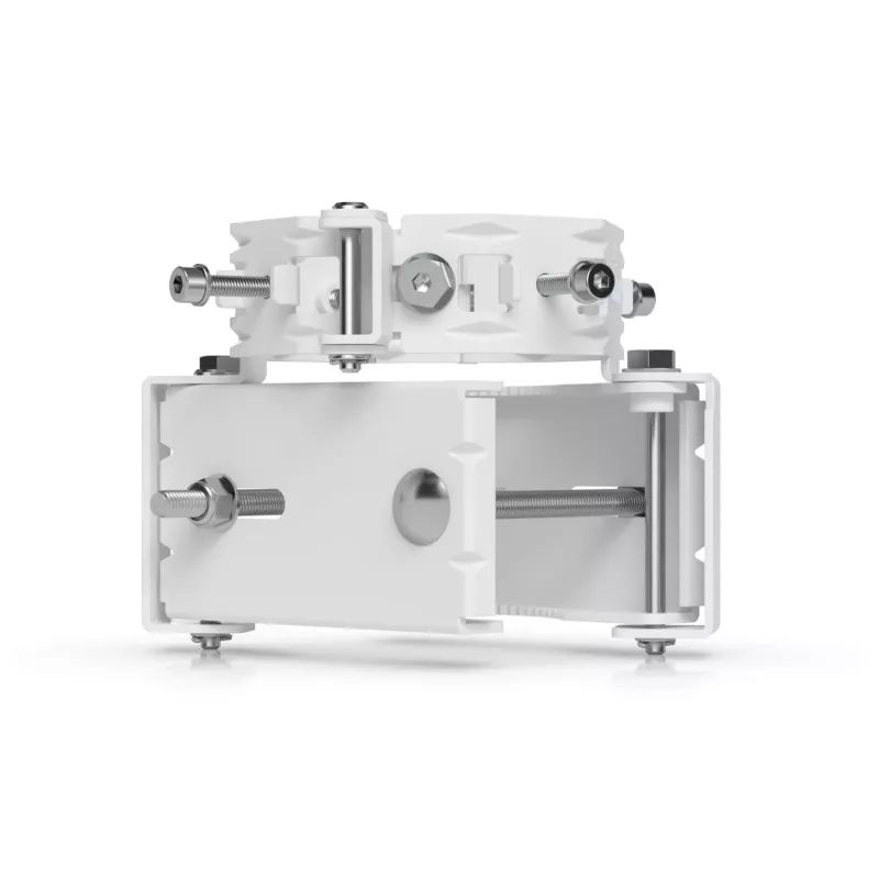 Ubiquiti UACC-Wave-AP-Micro-Mount montážny držiak na stĺp pre 4x Wave AP Micro, nerezová oceľ, stĺp 25–76 mm, biely