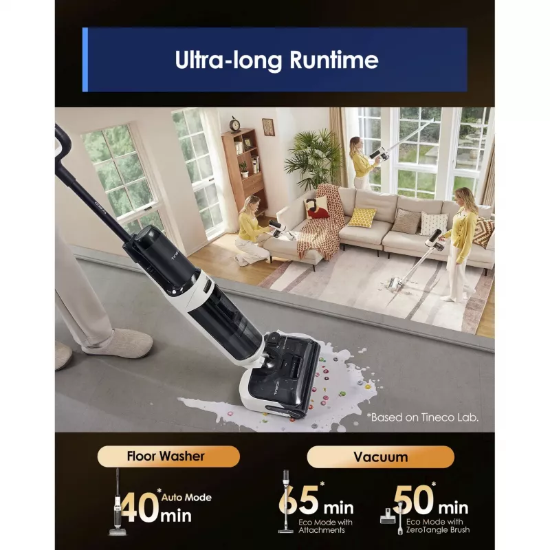 Čistič podláh Tineco Floor One Switch S6 Stretch Plus biely – bezdrôtový mokro-suchý čistič tvrdých podláh
