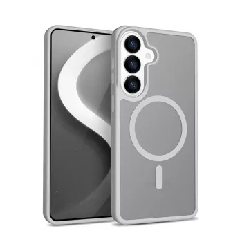 Crong Hybrid Matte Magnetic puzdro pre Samsung Galaxy S26 — TPU + PC, sivá