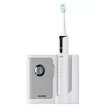 Vibračná zubná kefka BLAUPUNKT DTS711 – 5 režimov, 48 000 pohybov/min., vstavaná batéria, 4 hlavice, nabíjacia stanica s UV sterilizátorom