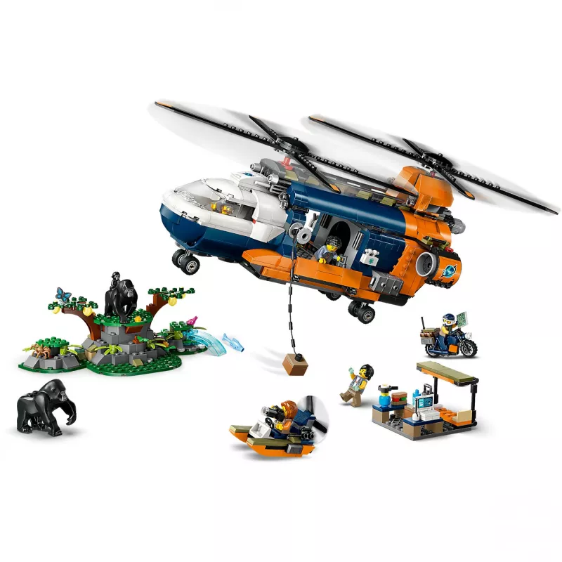 LEGO City 60437 Džungľový prieskumný vrtuľník v základnom tábore