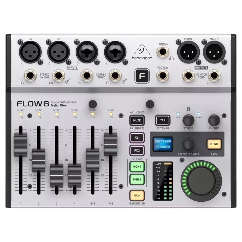 Digitálny mixér Behringer FLOW 8 — 8-kanálový USB audio interface mixér