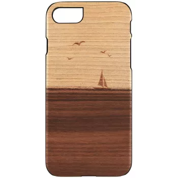 man and wood puzdro na telefón pre iPhone 7/8, mare čierna